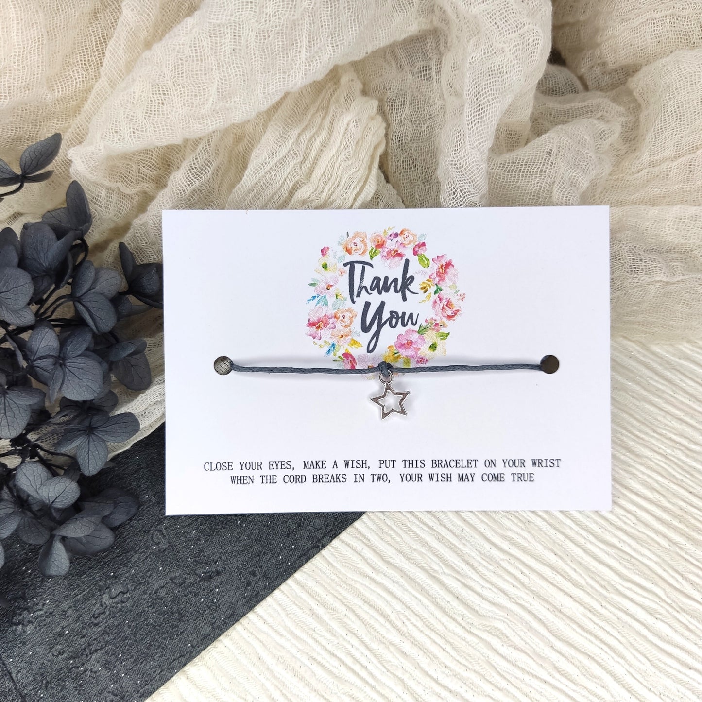 Thank you gift, keepsake, thank you wish bracelet, silver charm bracelet , gratitude, well done present for him, her, pupils Christmas