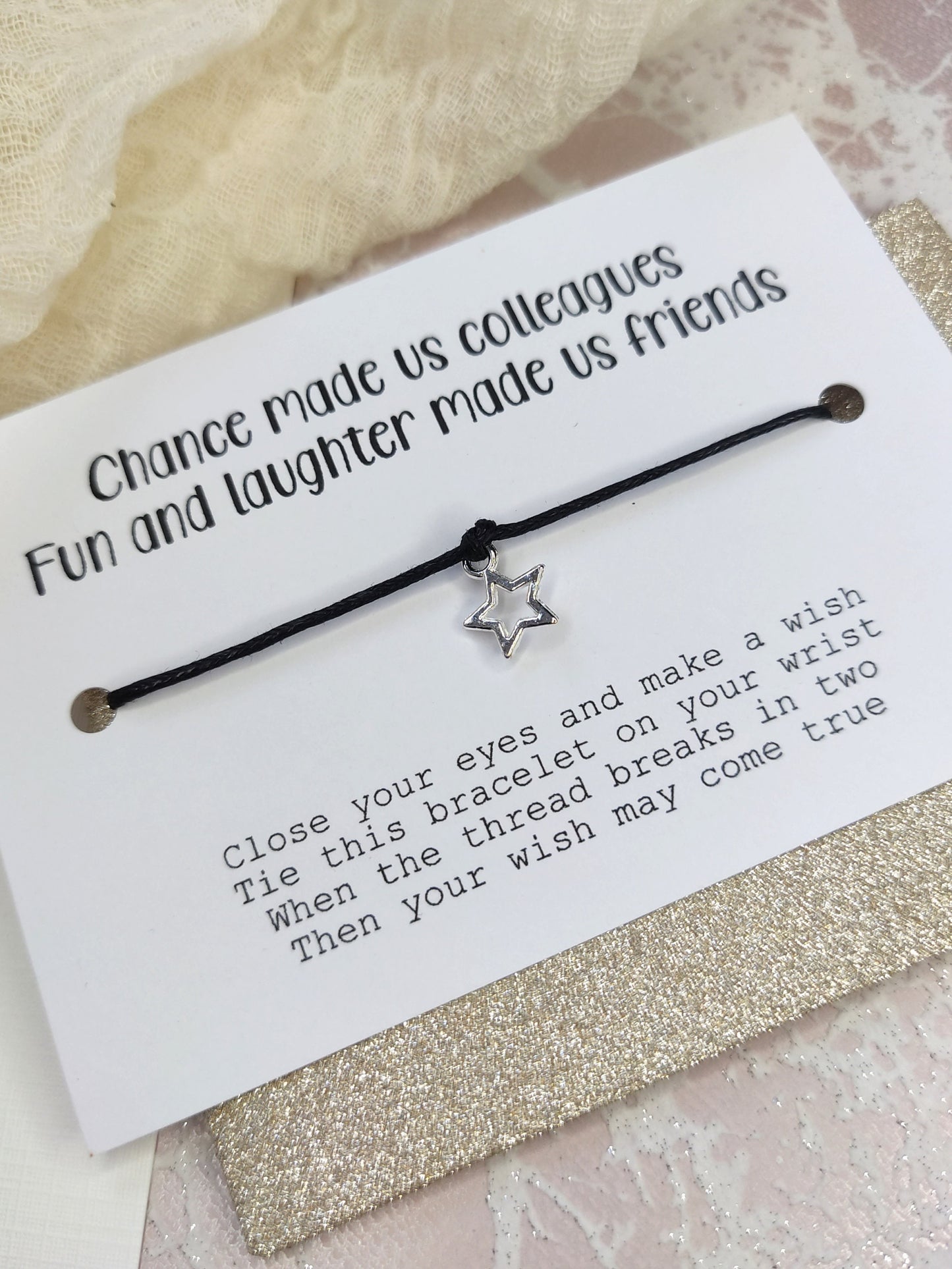 Work Friendship bracelet Thank You Gift, Thank You Wish Bracelet, Little something