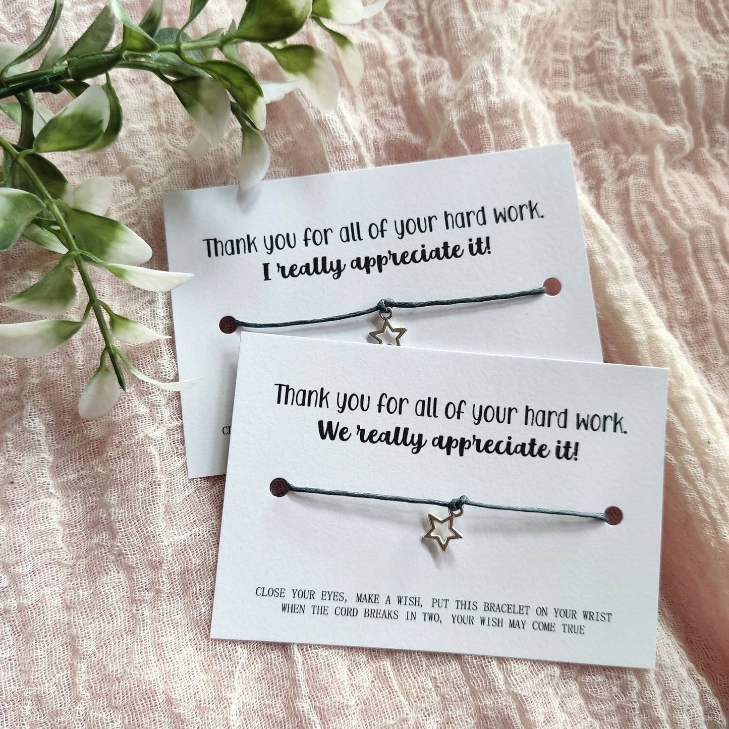 Thank you gift, keepsake, thank you wish bracelet, silver charm bracelet , gratitude, well done present for him, her, pupils Christmas