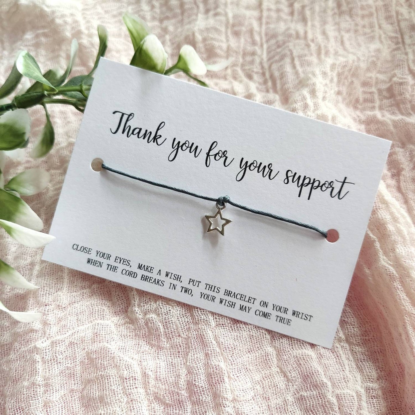 Thank you gift, keepsake, thank you wish bracelet, silver charm bracelet , gratitude, well done present for him, her, pupils Christmas