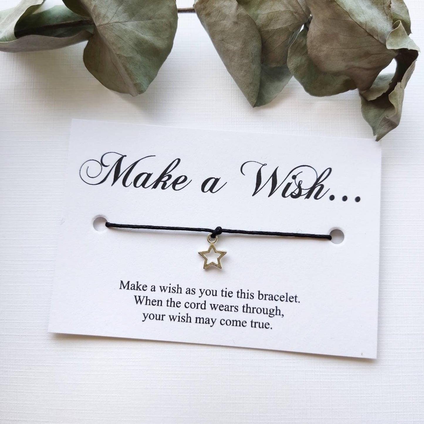 100x Make a wish Friendship bracelet Christmas Gift, Thank You Wish Bracelet, String star charm jewelry, Little something for women and men