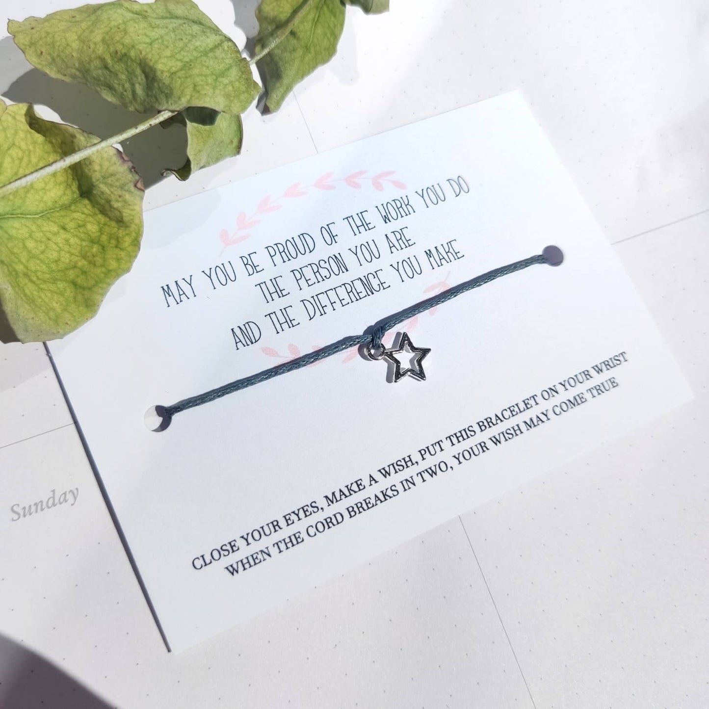 Team or staff appreciation bracelet, Thank You for hard work Gift, Wish Bracelet, gift for staff from manager to coworkers