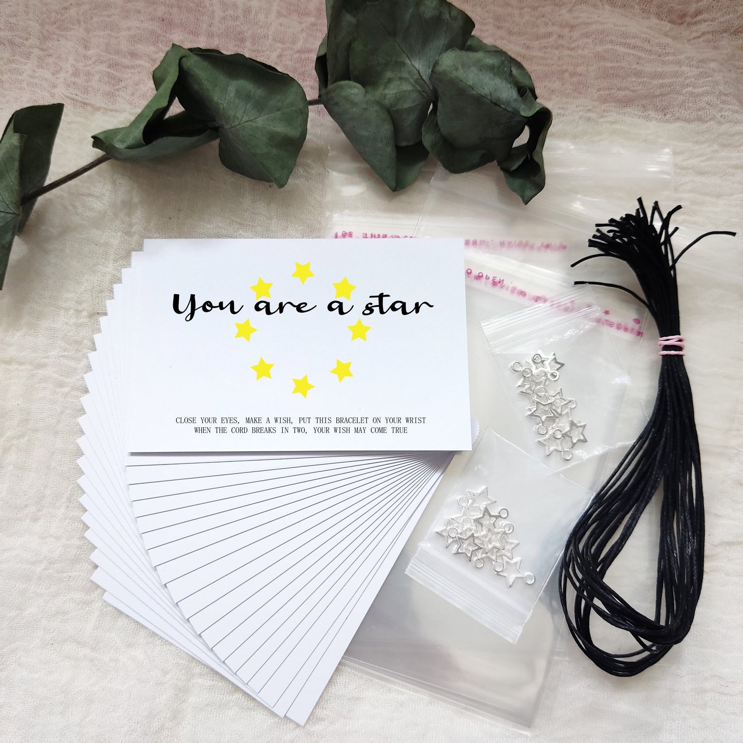 DIY kit, 2024 School leavers gift, Wish Bracelet Card, You are a star, students, University, College Congratulation gift, work team gift