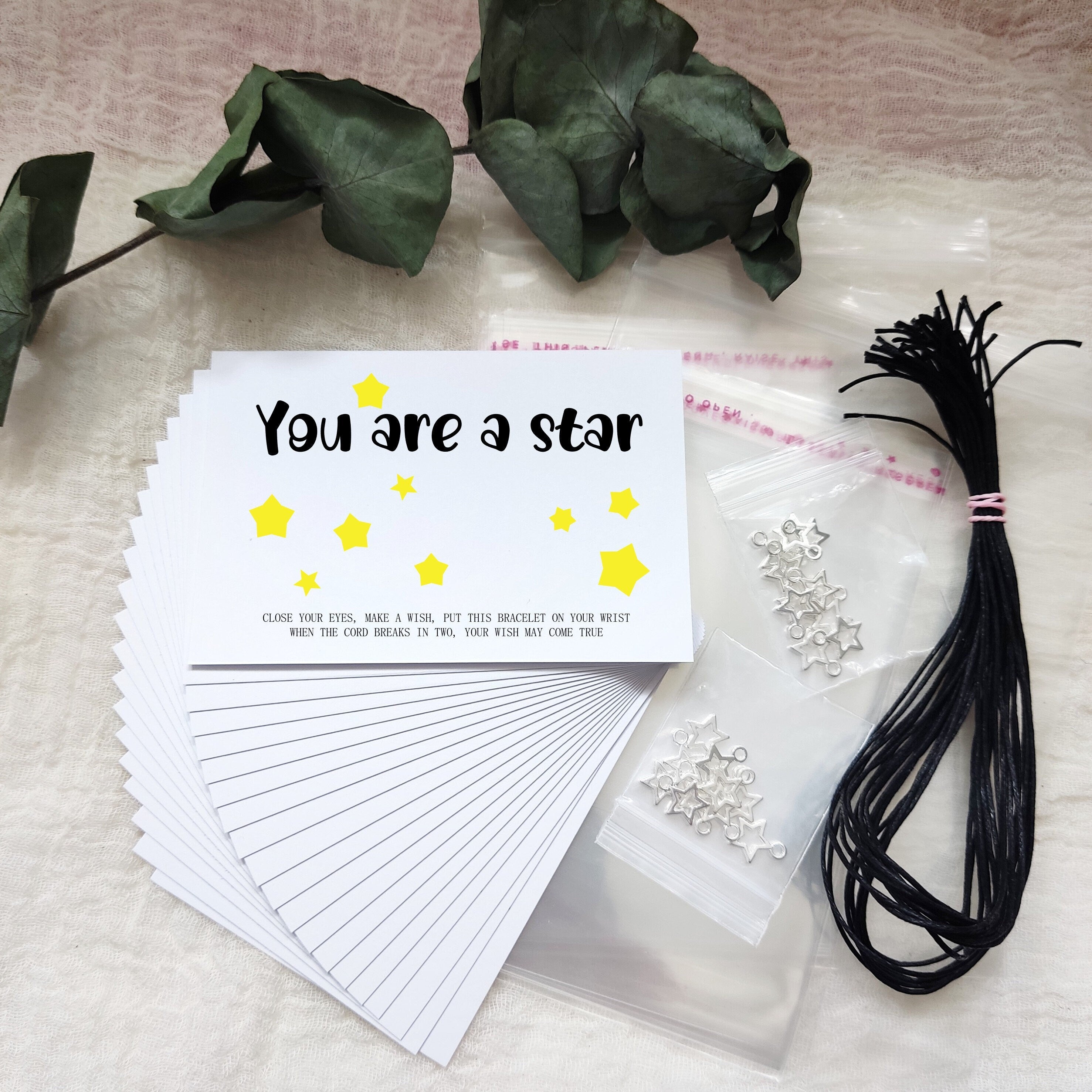 DIY kit, 2024 School leavers gift, Wish Bracelet Card, You are a star ...