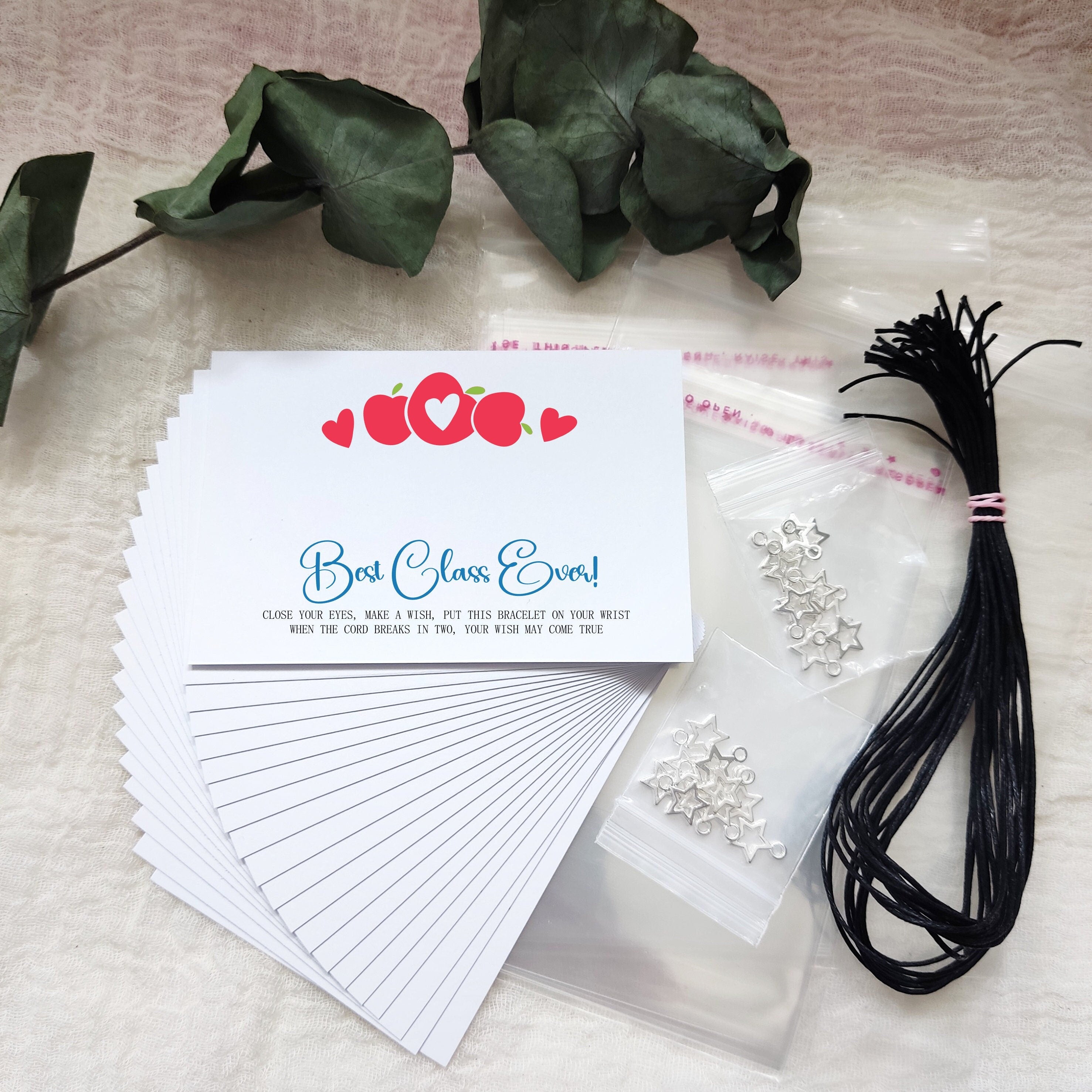 DIY kit, Class of 2024 School leaver gift Wish Bracelet Card, Gift for ...