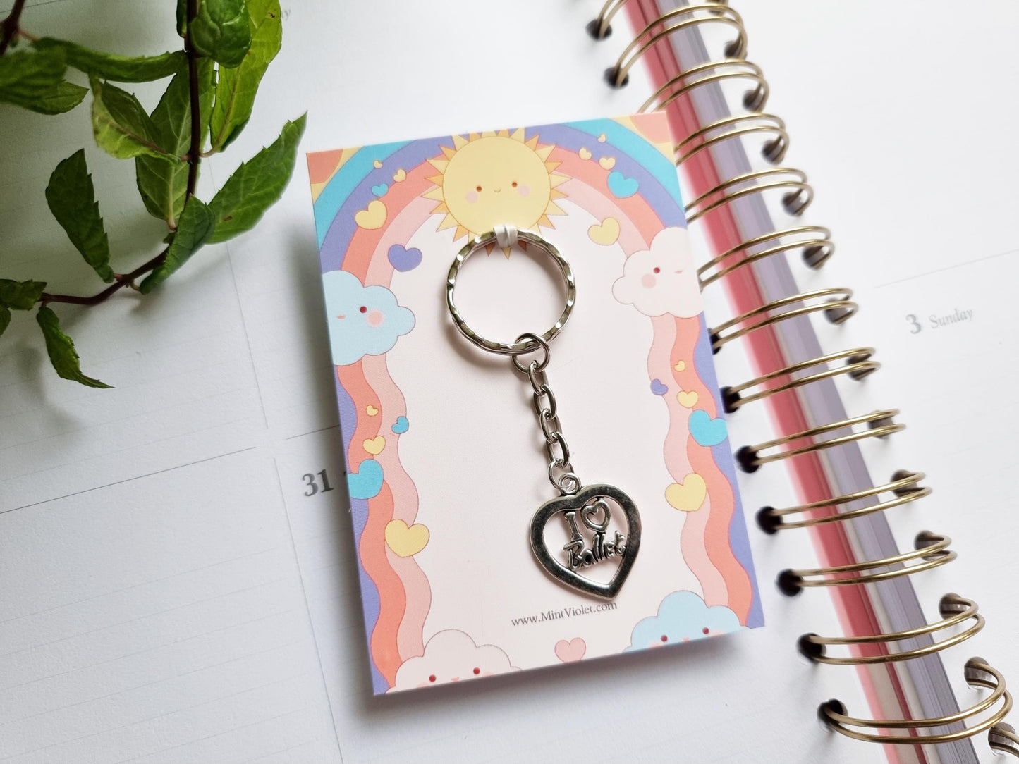 Card with Ballet keychain, Keyring for dance colleagues, Secret Santa or a stocking filler for best team, Advent calendar or Gift boxes