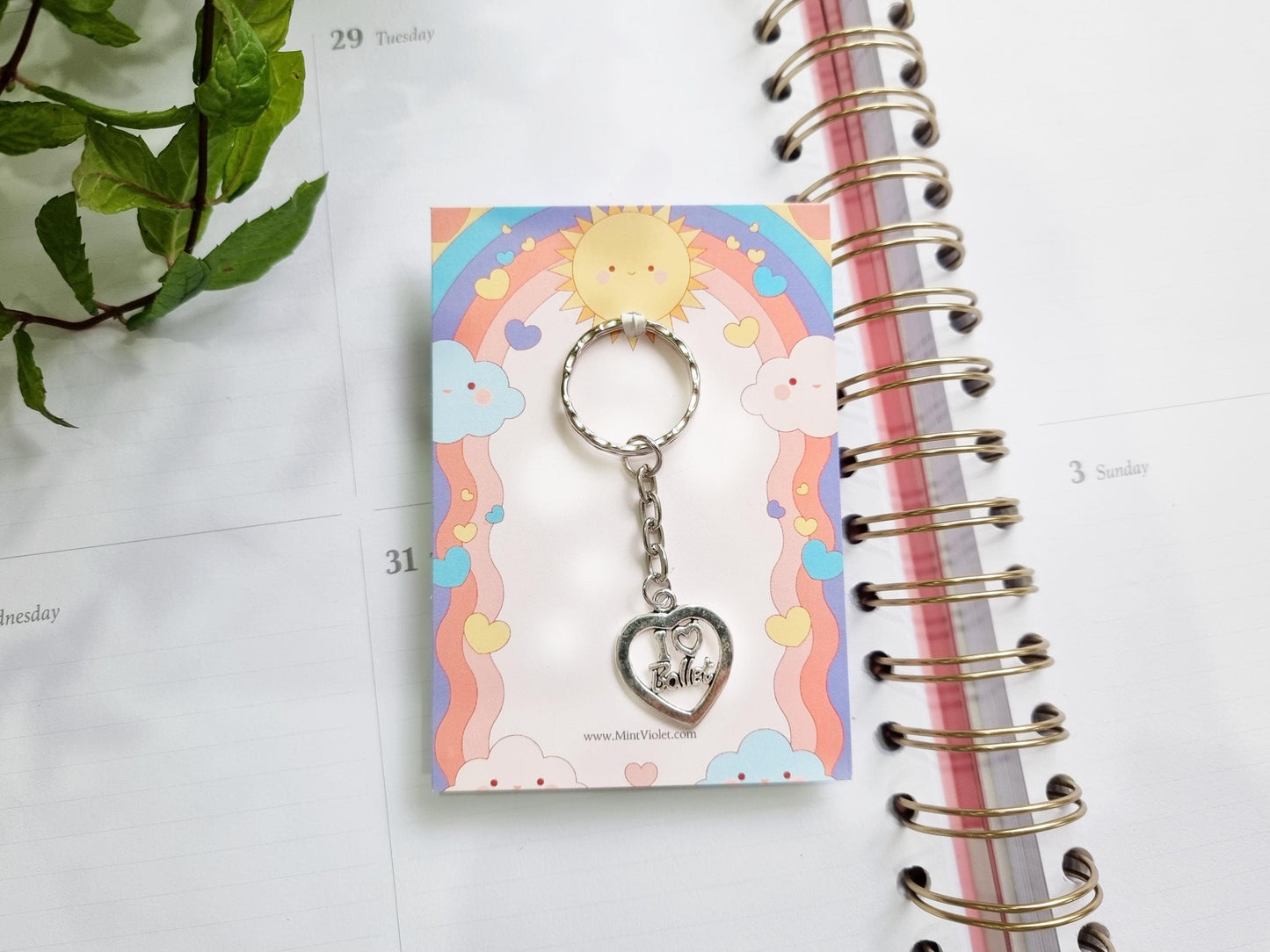 Card with Ballet keychain, Keyring for dance colleagues, Secret Santa or a stocking filler for best team, Advent calendar or Gift boxes