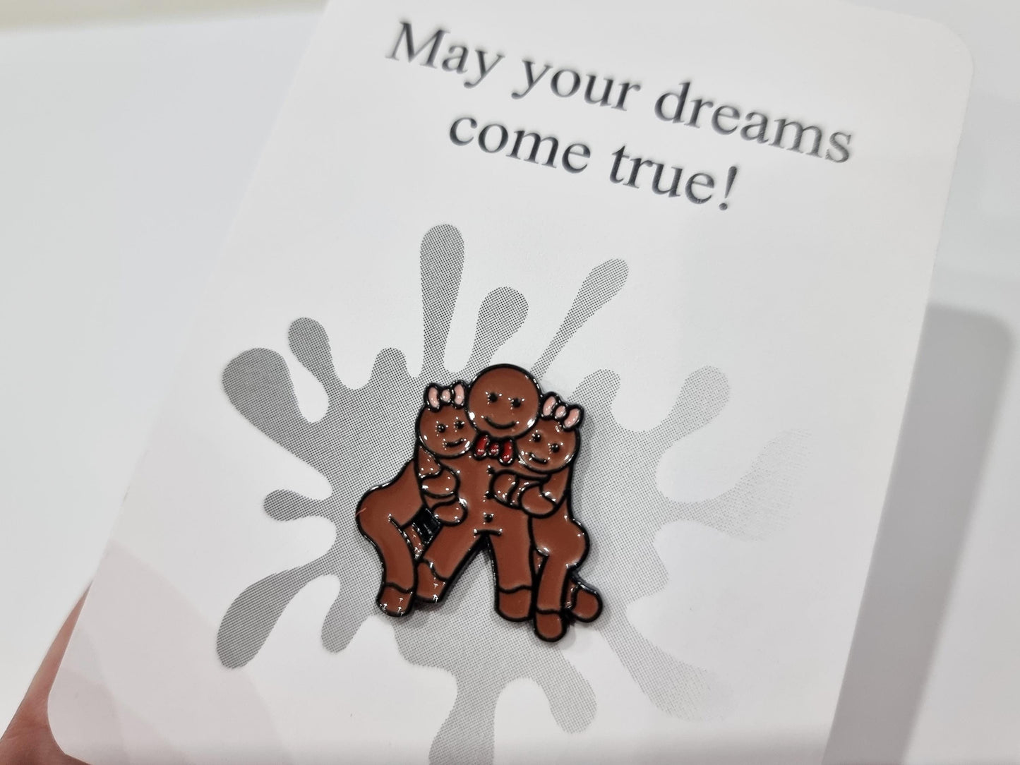 Secret Santa funny enamel pin gift, threesome dream Adult gift, Stocking filler, Christmas gift for men women friend, colleague