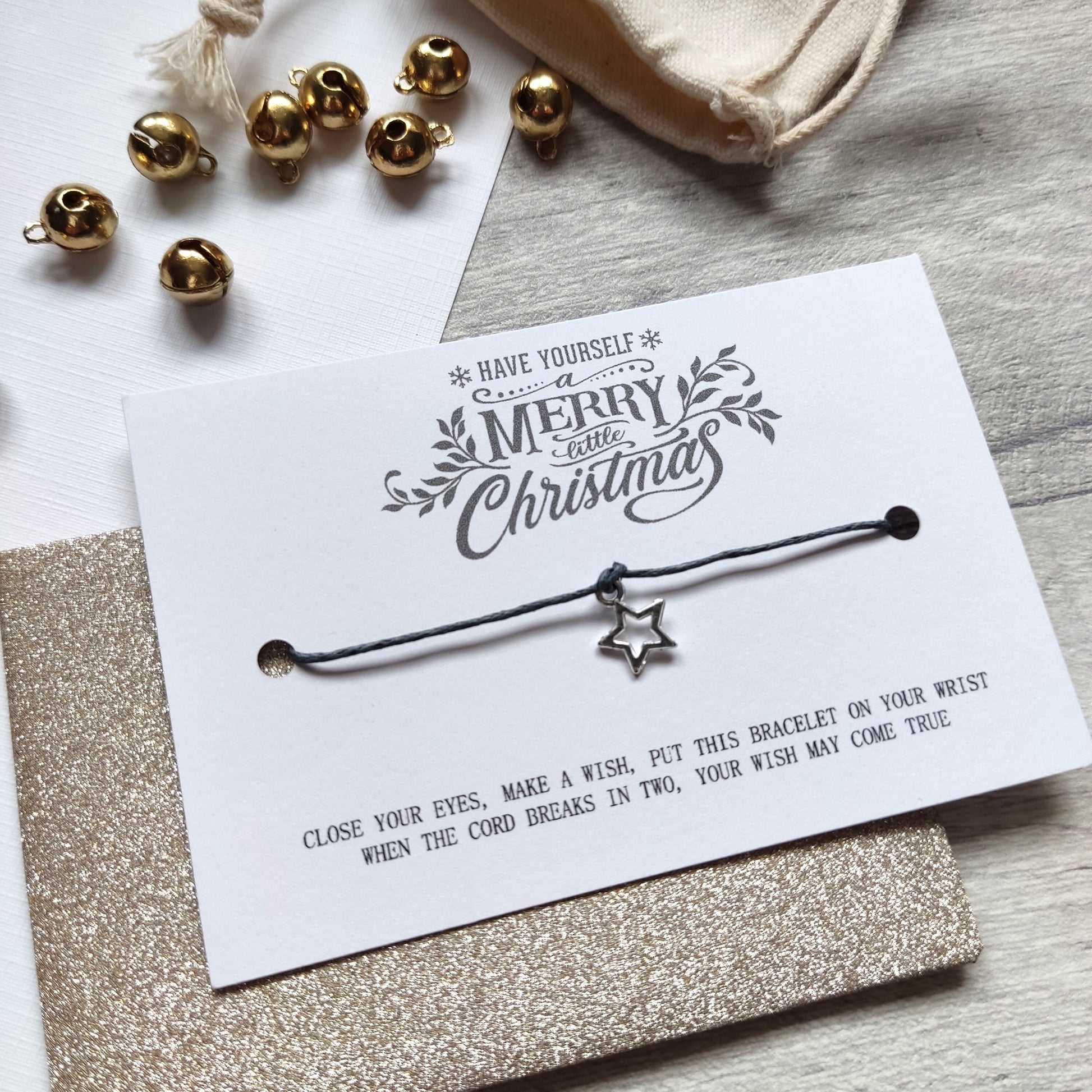 Christmas Wish bracelet Individually packed in cello bag