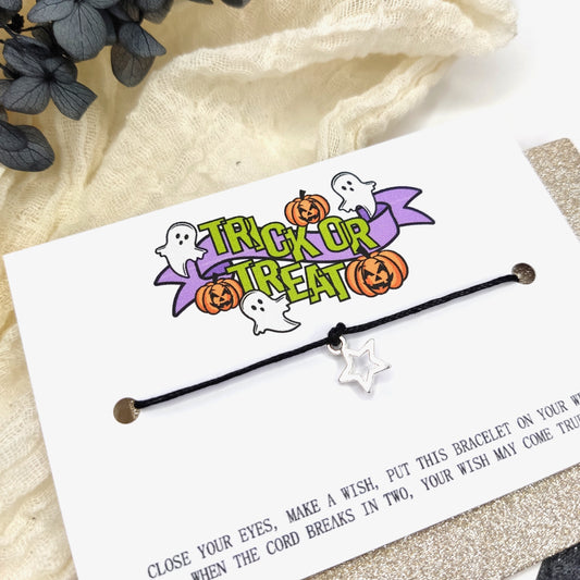 Halloween wish bracelet, trick or treat goodies bag, sweet substitute, Halloween party favour