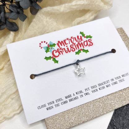 Stocking filler gift, Christmas Make A Wish Bracelet, Christmas eve box filler, gift for men women friend Family, goody bag secret Santa