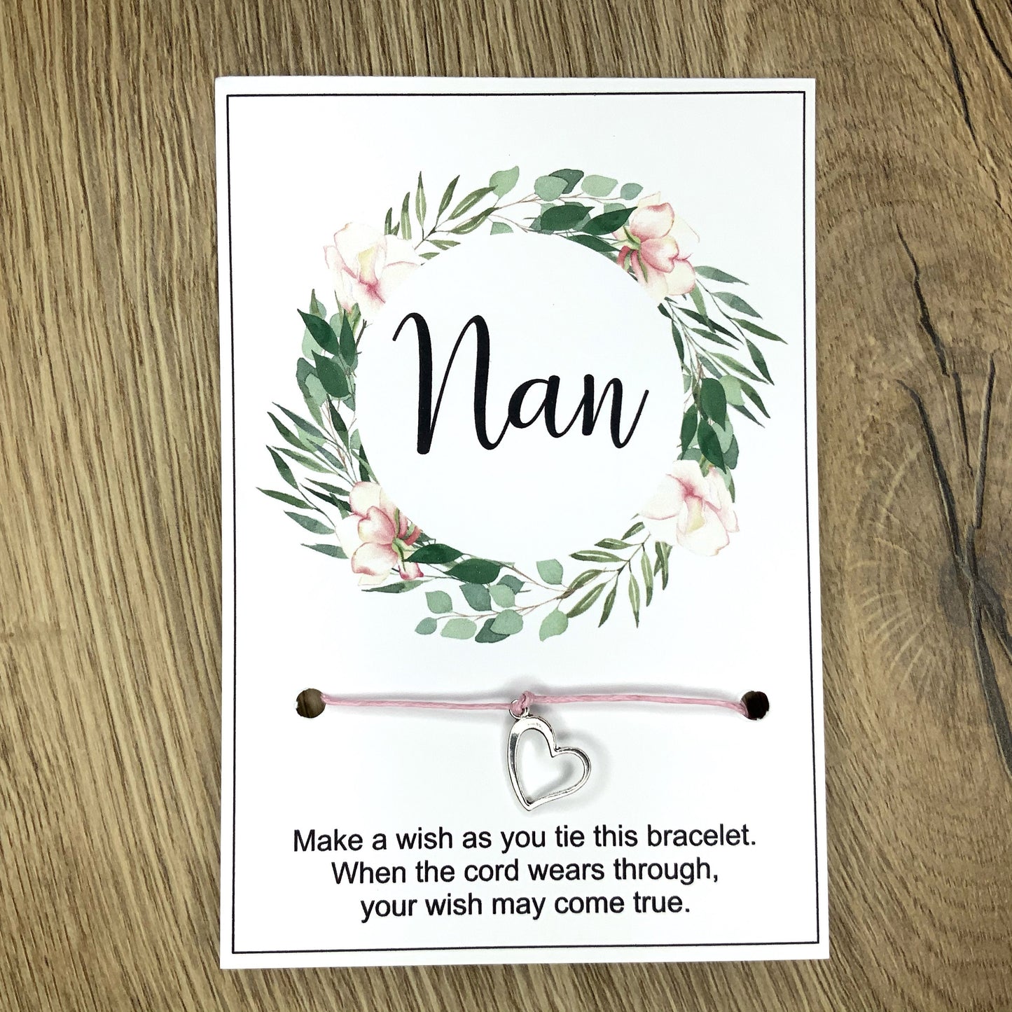 A Mother's Day Wish Mother's Day Gift Mum Mummy Nan Nanna gift Card Wish bracelet