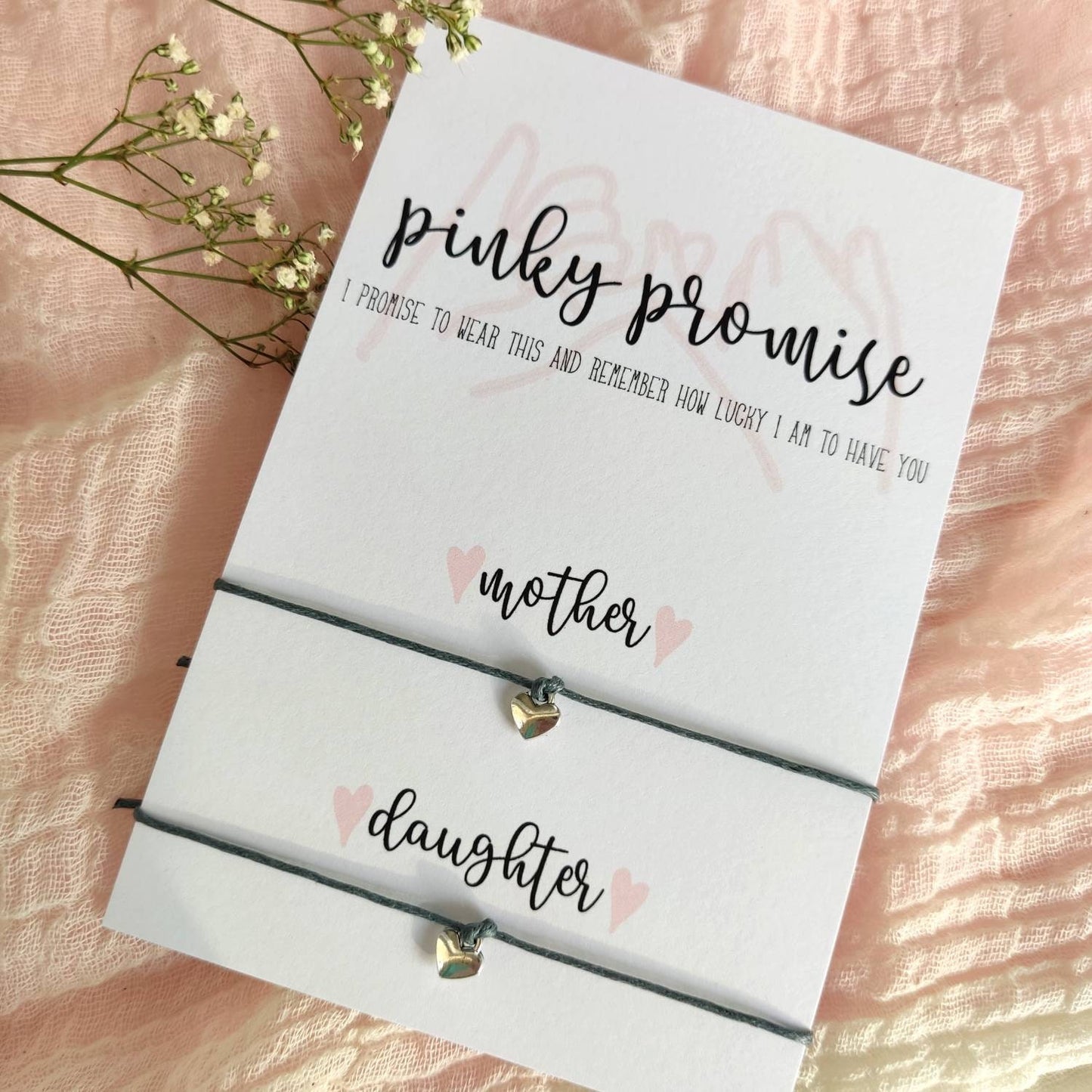 Pinky promise, friendship bracelets, mother and daughter matching bracelets, set of 2 beaded wish bracelets, friends forever