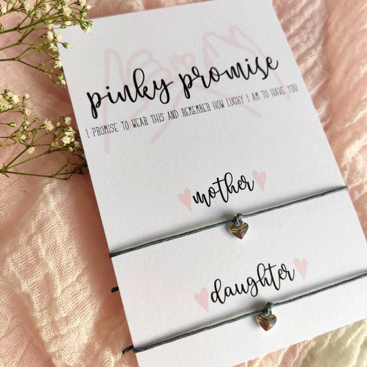 Pinky promise, friendship bracelets, mother and daughter matching bracelets, set of 2 beaded wish bracelets, friends forever