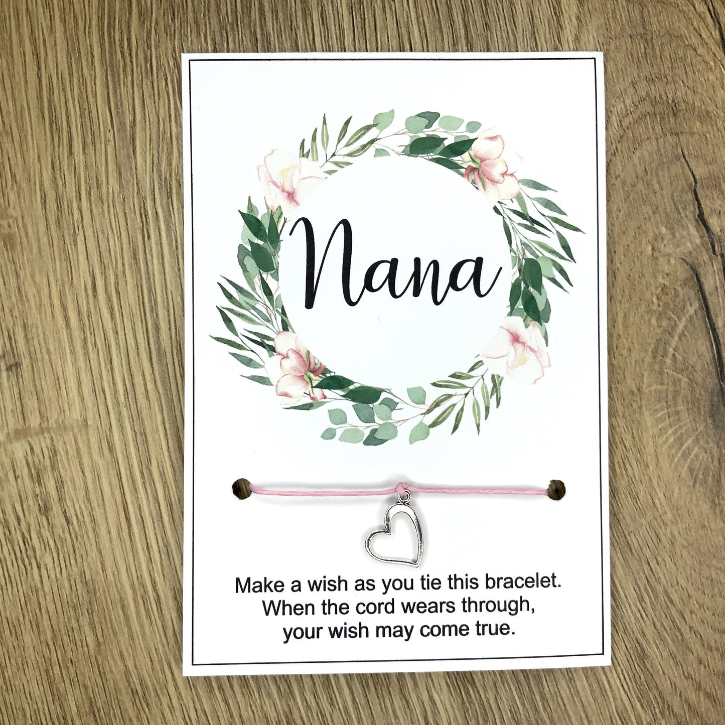 A Mother's Day Wish Mother's Day Gift Mum Mummy Nan Nanna gift Card Wish bracelet