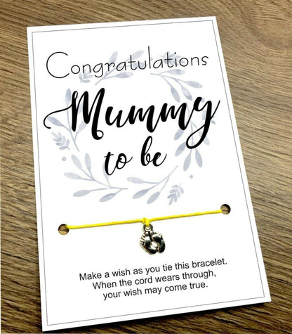 Mummy to be gift, Mum To Be Wish Bracelet, Daddy to be gift bracelet, new mum, new daddy, Baby Shower Congratulations Pregnancy Charm Gift