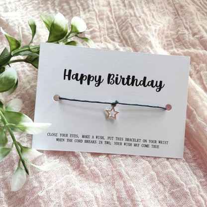 HAPPY BIRTHDAY, Wish Bracelet, A little birthday wish for you, token gift