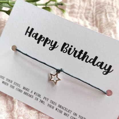 HAPPY BIRTHDAY, Wish Bracelet, A little birthday wish for you, token gift