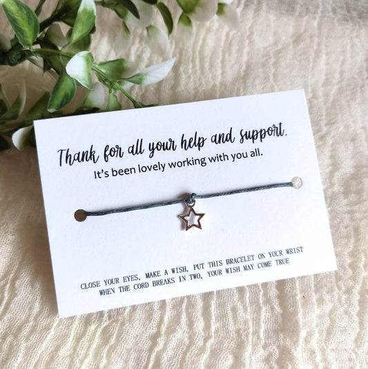 Leaving gift for co-workers, Work Friendship bracelet, Thank You Gift, Thank You Wish Bracelet, Little something for women and men