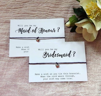 Bridesmaid proposal gift, Will You Be My Bridesmaid Card, Bridesmaid Gifts,  Bridesmaid Bracelet, flower girl Bracelet, Wedding Party gift