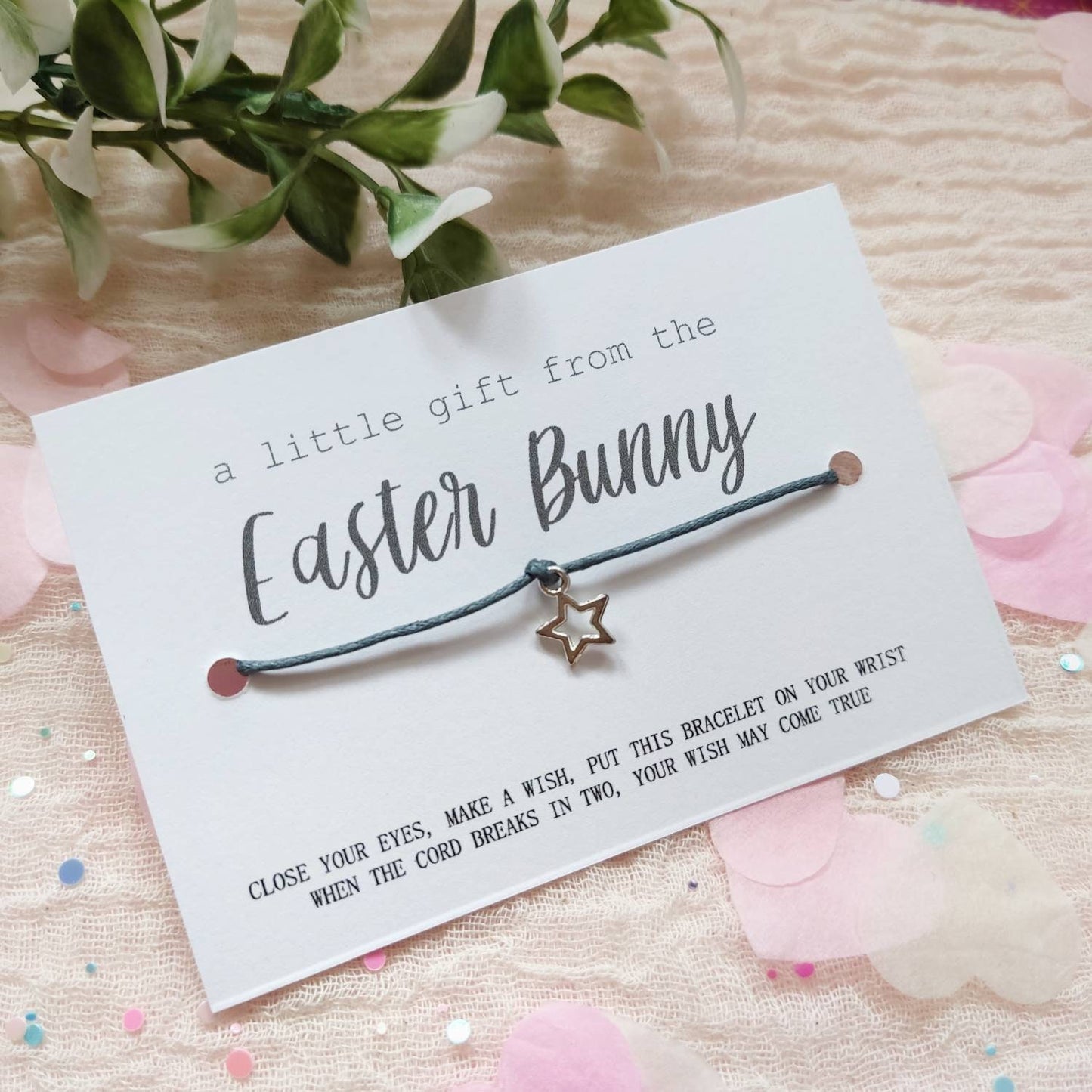 Easter Bunny Wish Bracelet, Easter basket filler, Easter Prize Party Bag, Easter Gift, Easter Egg Hunt, goody bag egg hunt