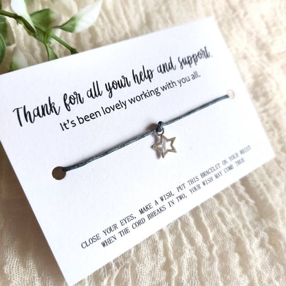 Leaving gift for co-workers, Work Friendship bracelet, Thank You Gift, Thank You Wish Bracelet, Little something for women and men