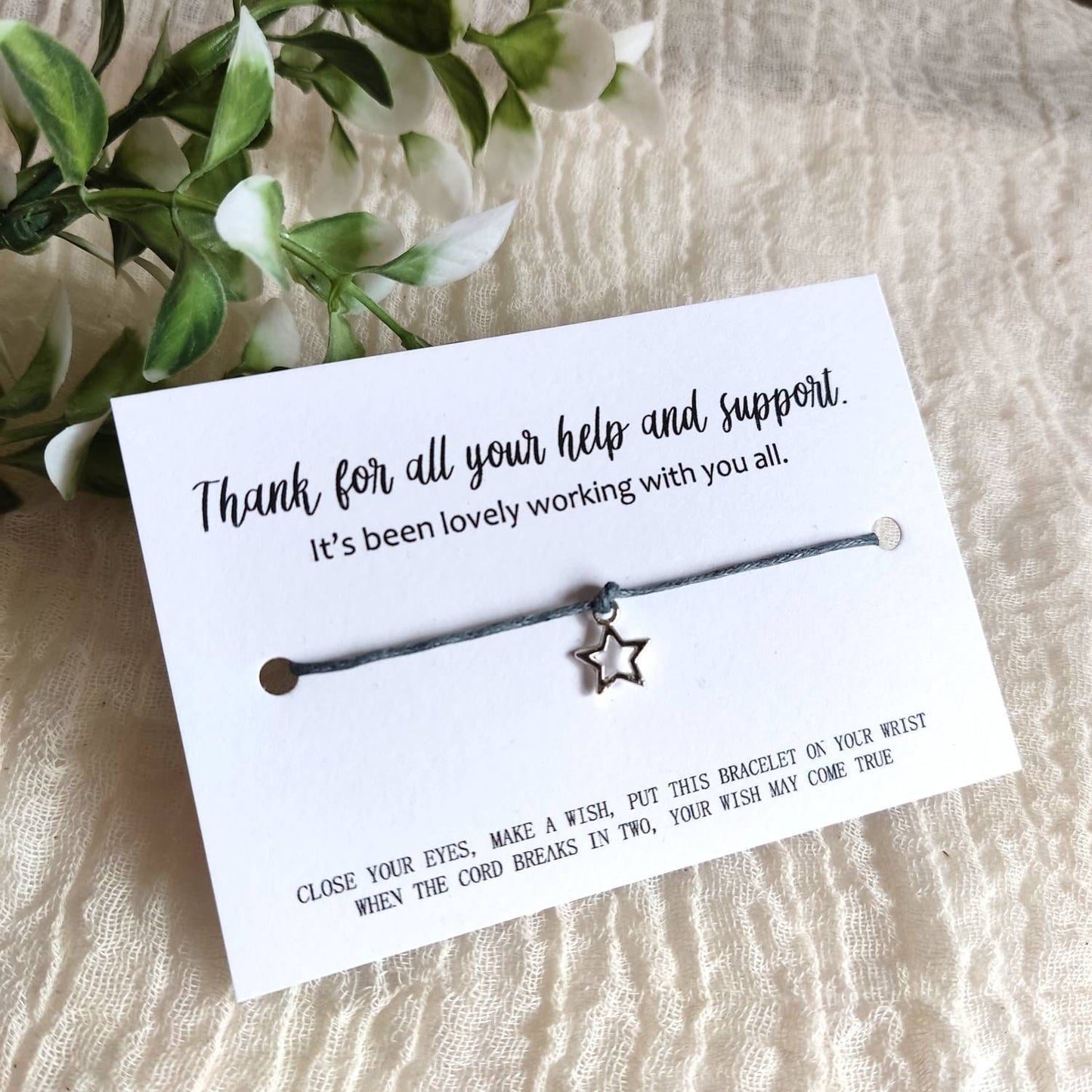 Leaving gift for co-workers, Work Friendship bracelet, Thank You Gift, Thank You Wish Bracelet, Little something for women and men