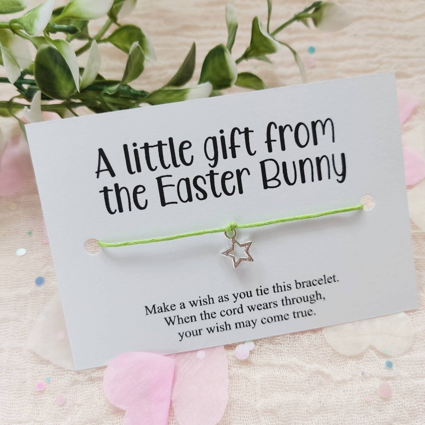 Easter Bunny Wish Bracelet, Easter basket filler, Easter Prize Party Bag, Easter Gift, Easter Egg Hunt, goody bag egg hunt