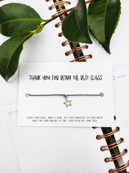 Class of 2024 School leavers gift Wish Bracelet Card, Gift for pupils students University, College Congratulation Present