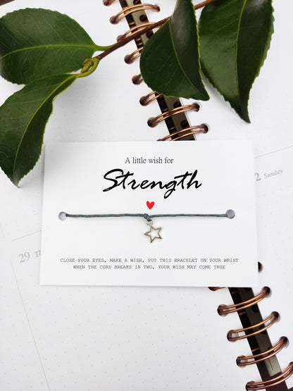 A little wish for strength wish bracelet, courage gift, motivational gift, you can do this, you can do it, here for you