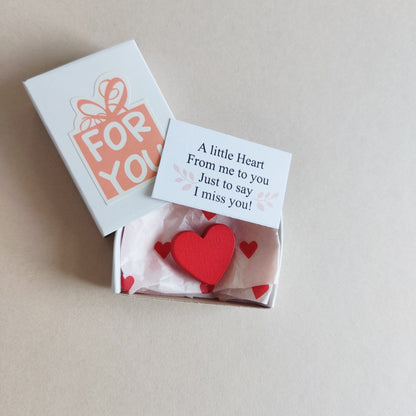 I Love You Gift, I miss you, Pocket hug Gift, Matchbox Gift, Gift For Boyfriend, Gift For Girlfriend, Anniversary,  Valentine's Day Gift