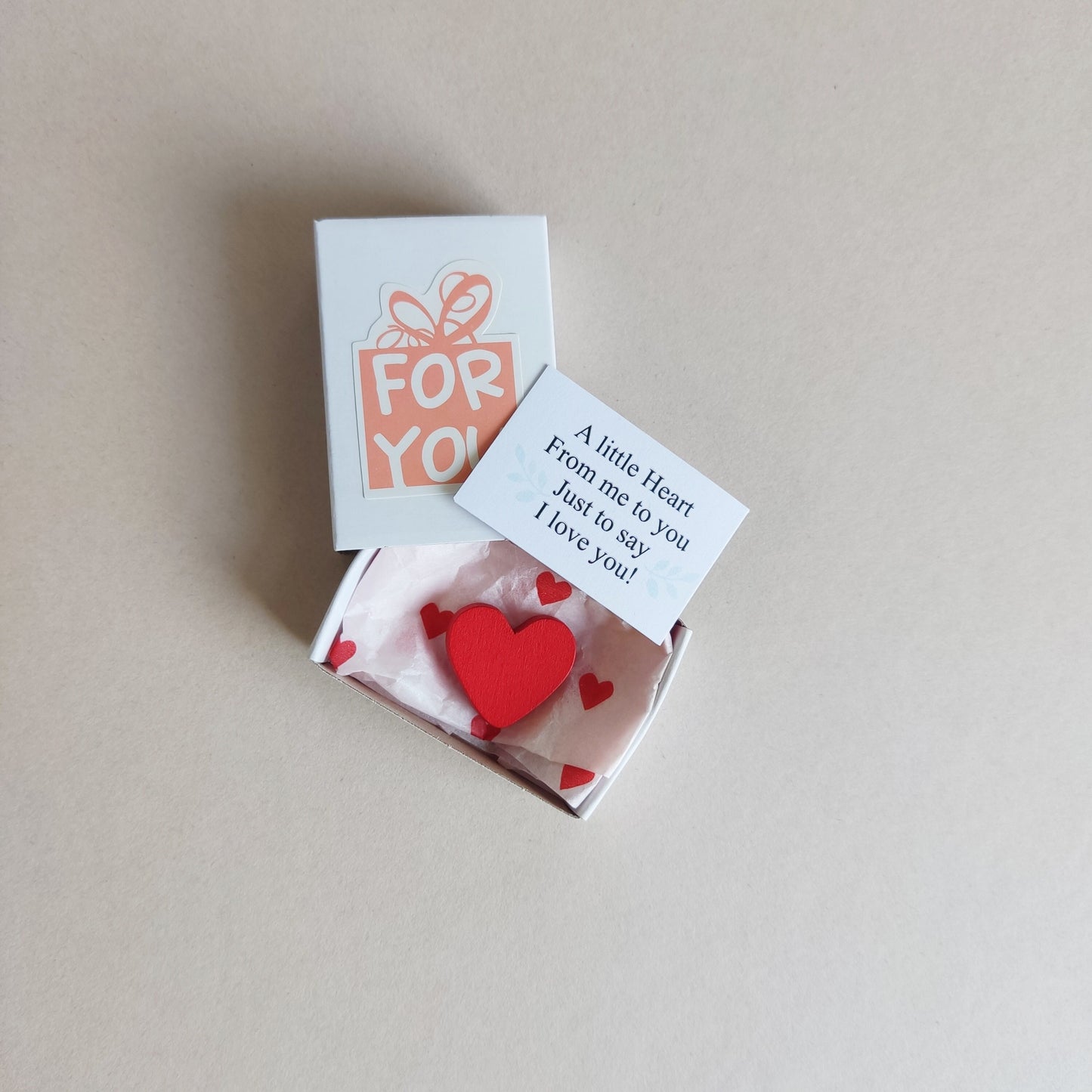 I Love You Gift, I miss you, Pocket hug Gift, Matchbox Gift, Gift For Boyfriend, Gift For Girlfriend, Anniversary,  Valentine's Day Gift