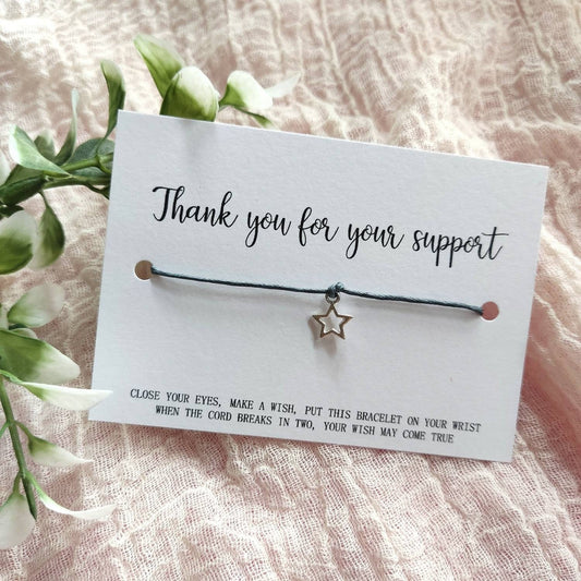 Thank you gift, keepsake, thank you wish bracelet, silver charm bracelet , gratitude, well done present for him, her, pupils Christmas