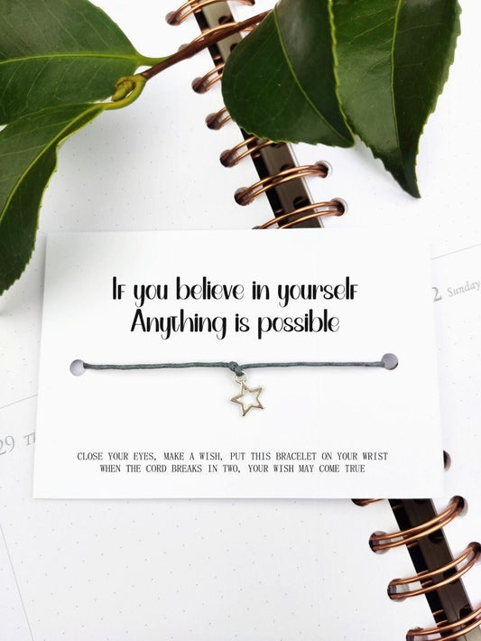 Class of 2025, School leavers gift, Wish Bracelet Card, Gift for pupils, students, University, College Congratulation gift, you are a star
