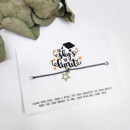 Class of 2024 School leavers gift Wish Bracelet Card, Gift for pupils students University, College Congratulation Present, shine like a star