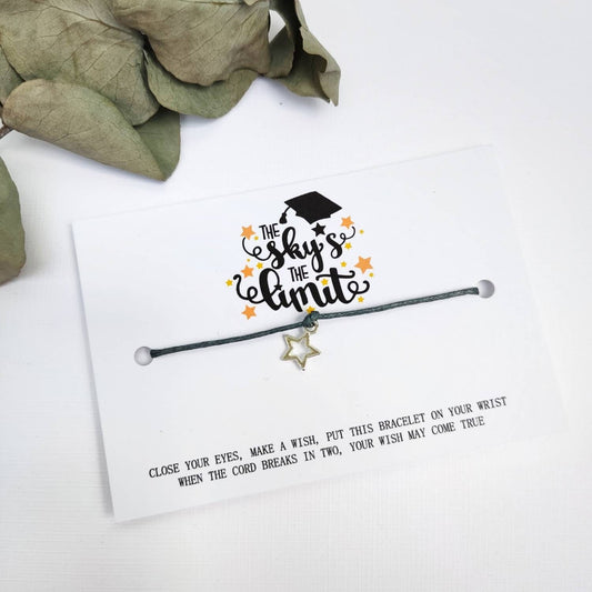Class of 2024 School leavers gift Wish Bracelet Card, Gift for pupils students University, College Congratulation Present, shine like a star