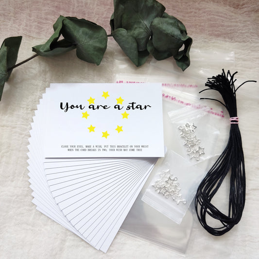 DIY kit, 2024 School leavers gift, Wish Bracelet Card, You are a star, students, University, College Congratulation gift, work team gift