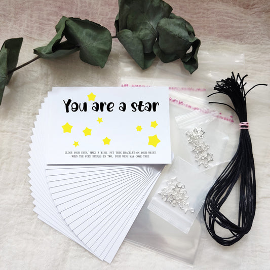 DIY kit, 2024 School leavers gift, Wish Bracelet Card, You are a star, students, University, College Congratulation gift, work team gift