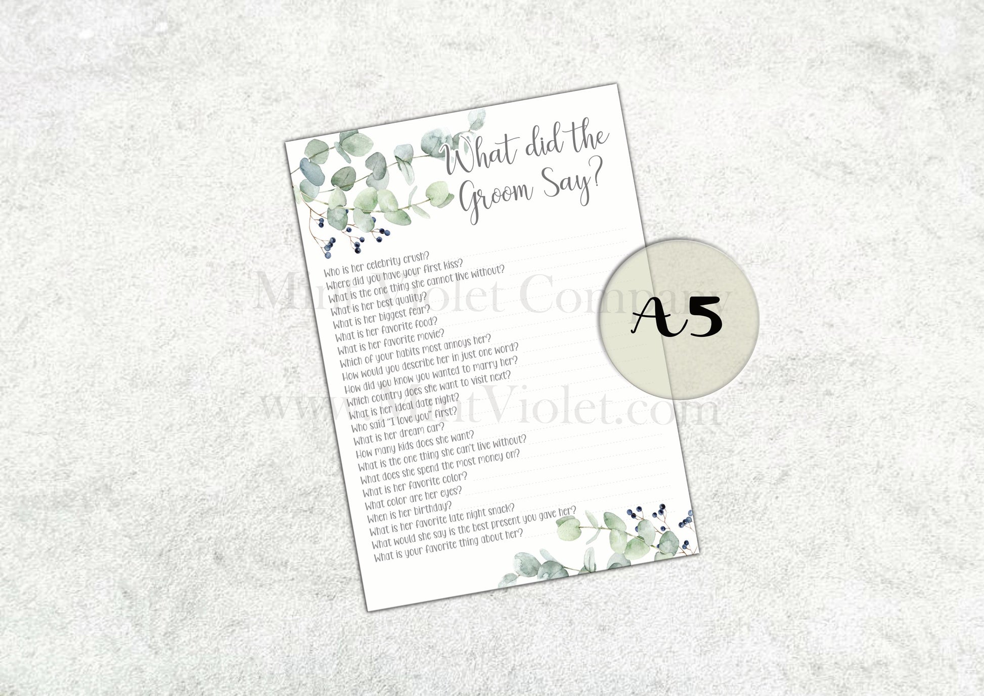 Mr or Mrs, Hen Party Games, what did the groom say, Would she rather, Guess the dress, Party Accessories, classy eucalyptus Hen Party
