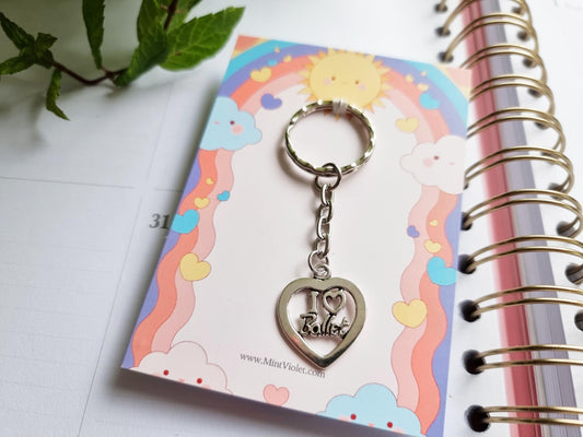 Card with Ballet keychain, Keyring for dance colleagues, Secret Santa or a stocking filler for best team, Advent calendar or Gift boxes