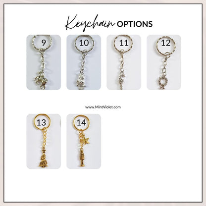 Birthday cake keychain on card, Keyring for work colleagues, Secret Santa or a stocking filler for best team, Advent calendar or Gift boxes
