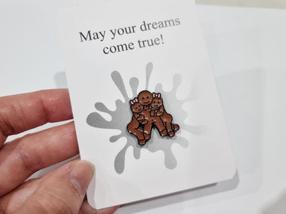Secret Santa funny enamel pin gift, threesome dream Adult gift, Stocking filler, Christmas gift for men women friend, colleague